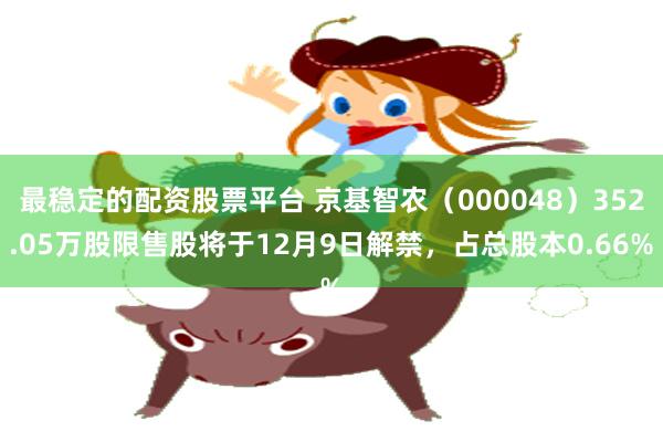 最稳定的配资股票平台 京基智农（000048）352.05万股限售股将于12月9日解禁，占总股本0.66%