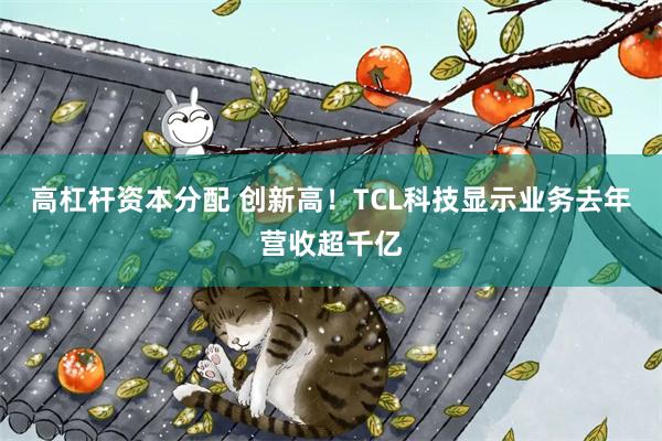 高杠杆资本分配 创新高！TCL科技显示业务去年营收超千亿