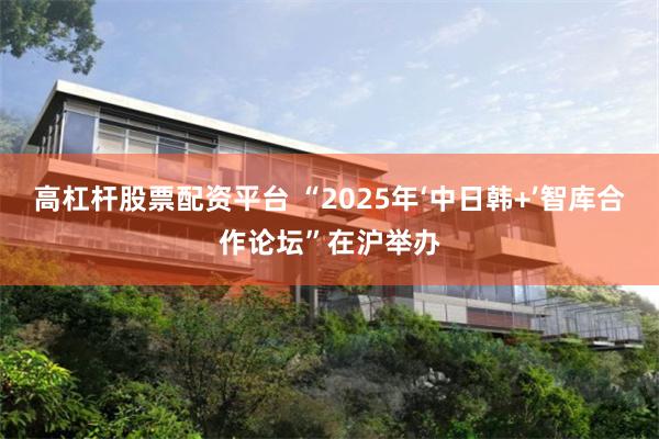高杠杆股票配资平台 “2025年‘中日韩+’智库合作论坛”在沪举办
