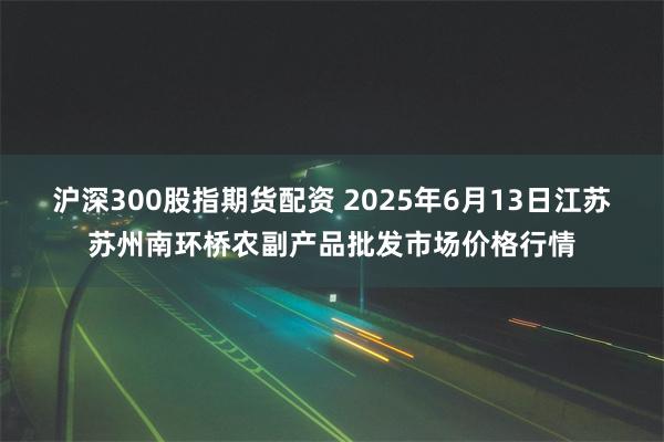 沪深300股指期货配资 2025年6月13日江苏苏州南环桥农副产品批发市场价格行情